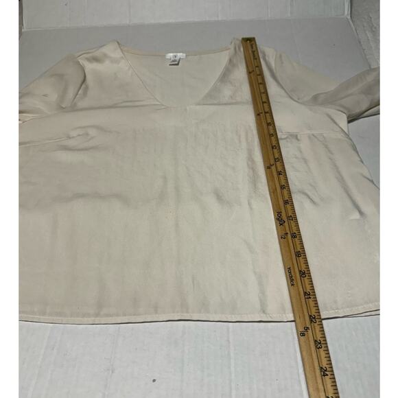 BP Women's V Neck Blouse Flared Sleeves Ivory‎ Size L - Picture 5 of 8